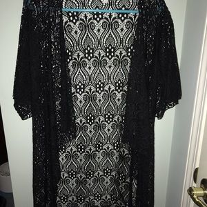 Black Lace LuLaRoe Monroe with fringe